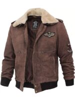 Mens Real Leather B2 Bomber Flight Suede Jacket