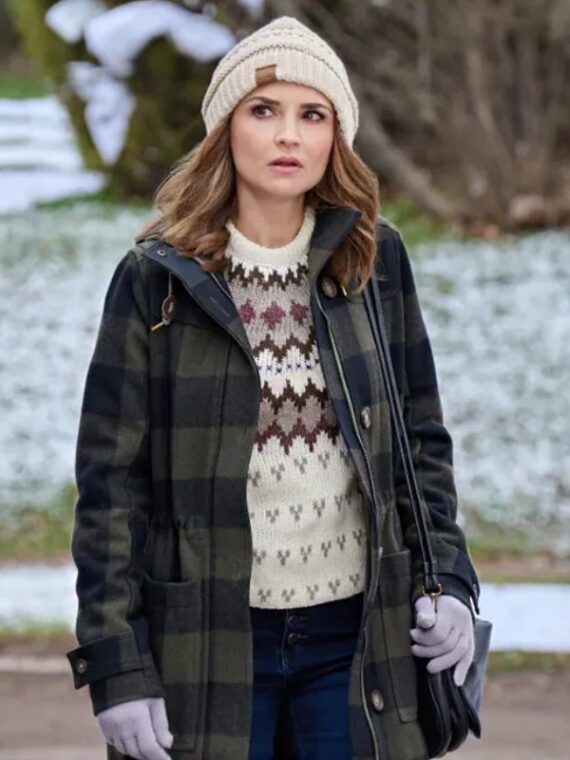 Rescuing Christmas 2023 Rachael Leigh Cook Plaid Coat