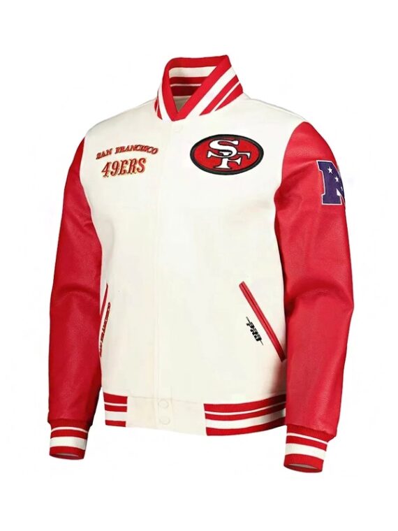 San Francisco 49ers Cream Retro Classic Varsity Jacket