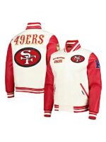 San Francisco 49ers Cream Retro Classic Varsity Jacket