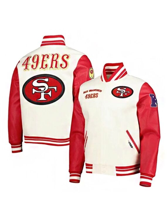 San Francisco 49ers Cream Retro Classic Varsity Jacket