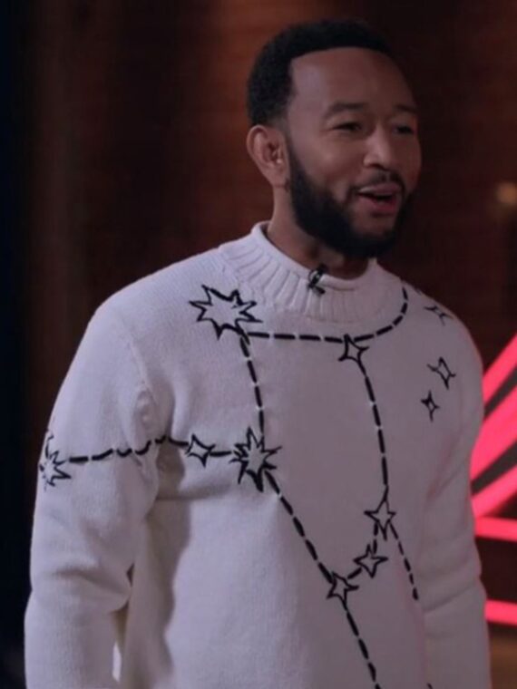 The Voice John Legend Star White Sweater