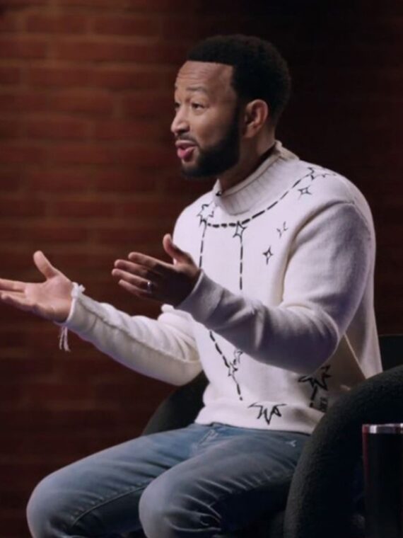 The Voice John Legend Star White Sweater