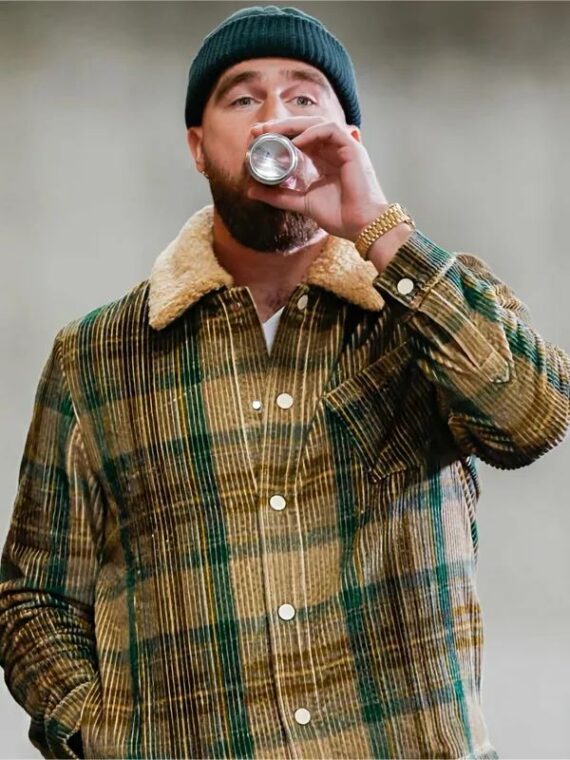 Travis Kelce Plaid Corduroy Jacket