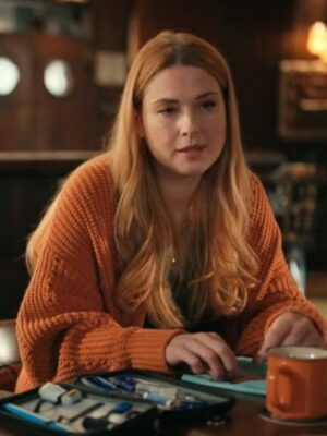 Virgin River S05 Alexandra Breckenridge Orange Oversized Cardigan