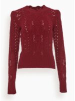 Virgin River S05 Alexandra Breckenridge Red Pointelle Sweater