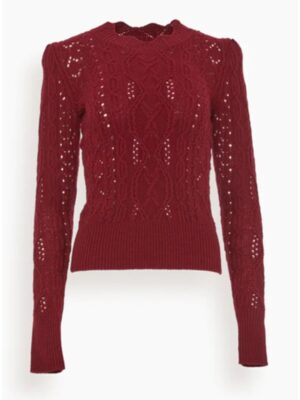 Virgin River S05 Alexandra Breckenridge Red Pointelle Sweater
