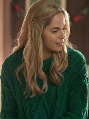 Virgin River S05 Sarah Dugdale Green Chunky Cable Knit Sweater