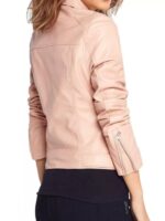 Women’s Asymmetrical Zipper Baby Pink Jacket