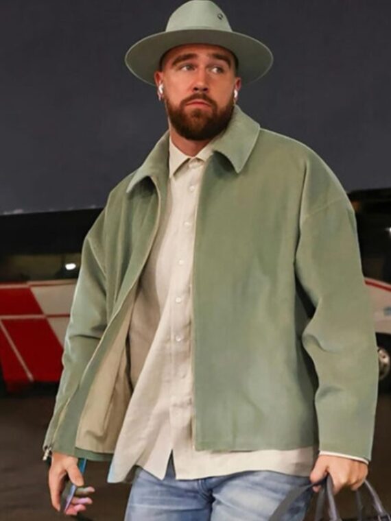Lambeau Field Travis Kelce Mint Green Corduroy Jacket