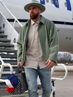 Lambeau Field Travis Kelce Mint Green Corduroy Jacket