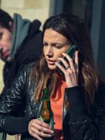 Fool Me Once 2024 Michelle Keegan Black Bomber Leather Jacket