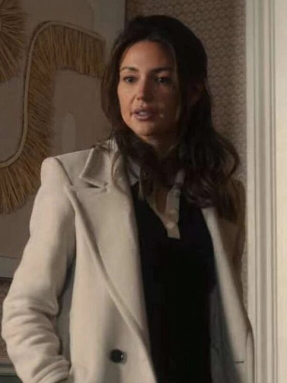 Fool Me Once 2024 Michelle Keegan White Long Coat