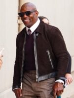 Jimmy Kimmel Live Show Terry Crews Suede Leather jacket