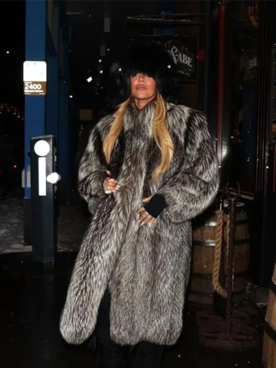 Khloe Kardashian Fur Long Coat