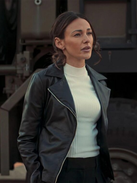 Michelle Keegan Fool Me Once 2024 Black Leather Jacket