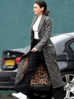 Michelle Keegan Fool Me Once 2024 Grey Trench Coat