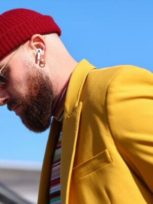 Travis Kelce Yellow Suit