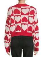 Valentines Day Hearts Checkered Sweater
