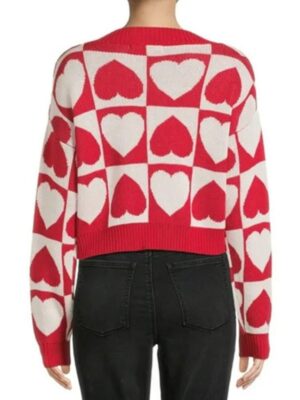 Valentines Day Hearts Checkered Sweater