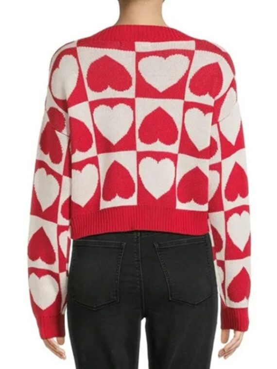 Valentines Day Hearts Checkered Sweater