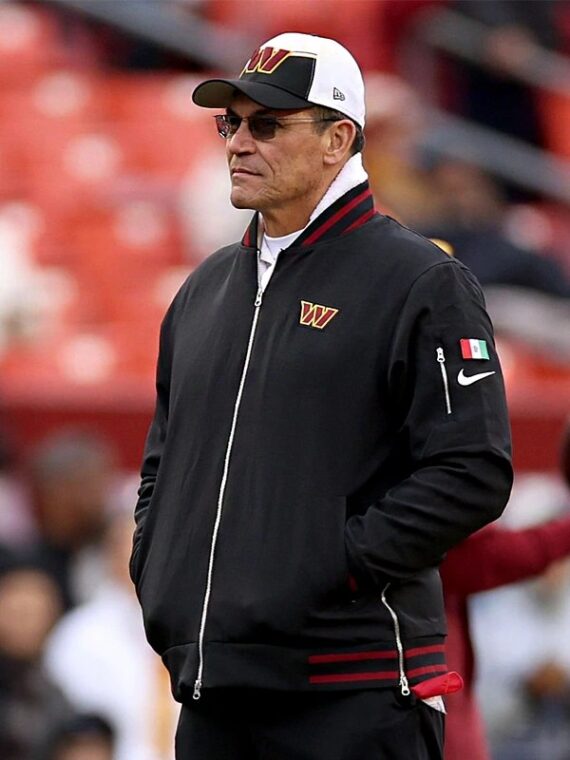 Washington Commanders Ron Rivera Black Bomber Jacket