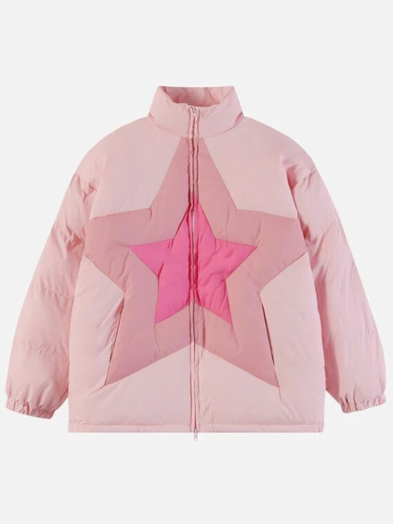 Star Patchwork Puffer Jacket