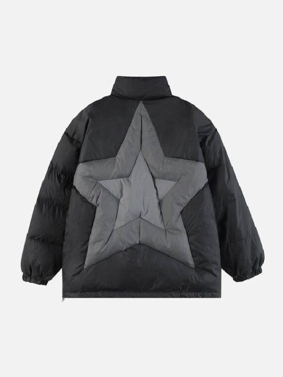 Star Patchwork Puffer Jacket