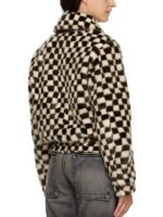Travis Kelce Checkered Faux Fur Blouson Jacket
