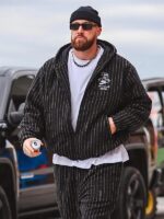 Travis Kelce Nike x Stussy Striped Wool Jacket