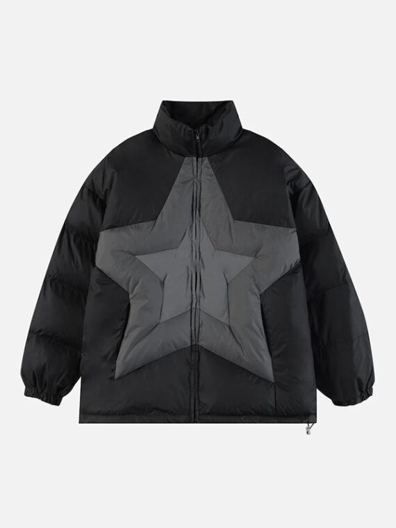 Star Patchwork Puffer Jacket