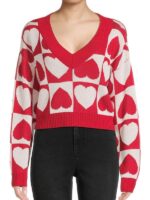 Valentines Day Hearts Checkered Sweater