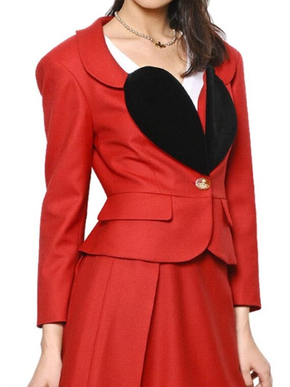 Vivienne Black Heart Shape Red Blazer