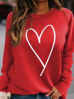 Valentine’s Special Red Simple Heart Sweatshirt