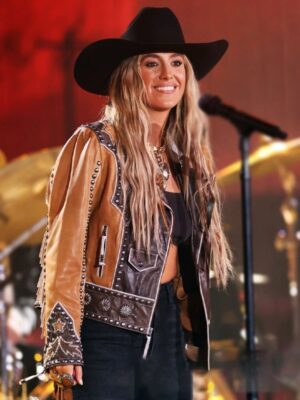 2024 People’s Choice Awards Lainey Wilson Brown Fringe Jacket