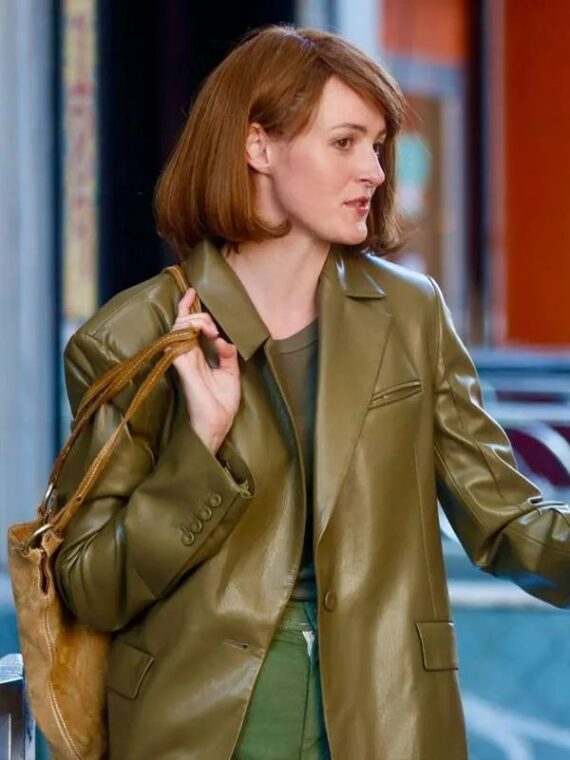 A Different Man 2024 Renate Reinsve Green Leather Blazer