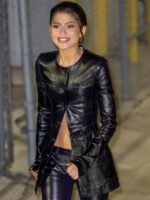 Zendaya Jimmy Kimmel Live Black Leather Jacket