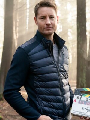 Tracker 2024 Justin Hartley Blue Puffer Jacket