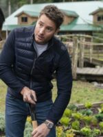 Tracker 2024 Justin Hartley Blue Puffer Jacket