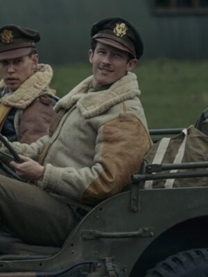 Masters of the Air Callum Turner Shearling Jacket