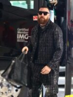 Super Bowl 2024 Travis Kelce Black Suit