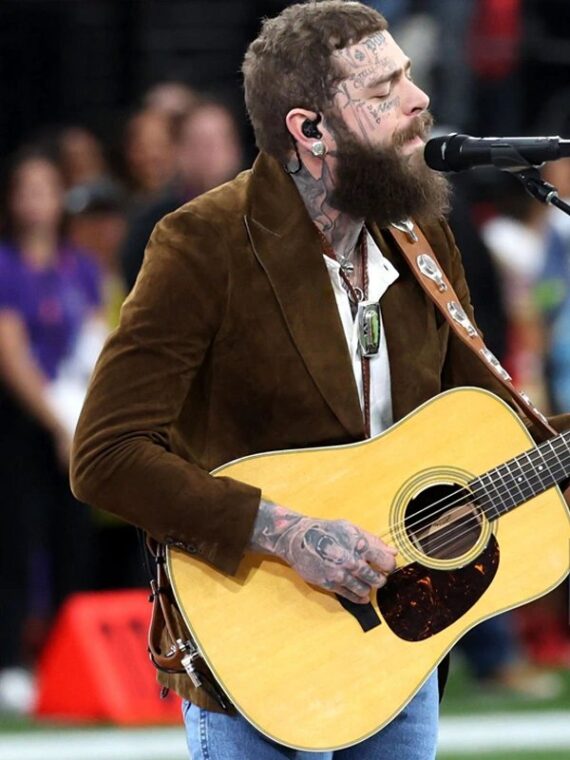 Super Bowl LVIII Post Malone Brown Blazer