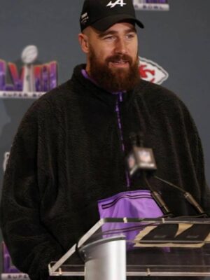 Travis Kelce Black Sherpa Fleece Jacket