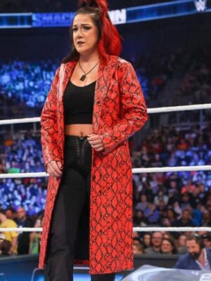 WWE Smackdown Bayley Red Leather Coat