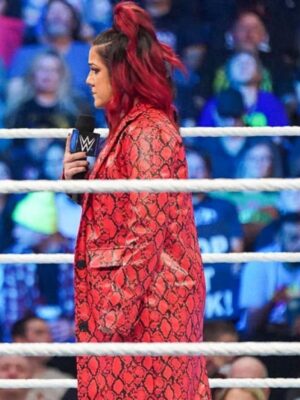 WWE Smackdown Bayley Red Leather Coat
