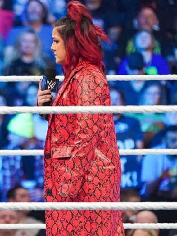 WWE Smackdown Bayley Red Leather Coat