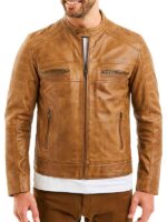 Camel Brown Mens Trucker Jacket