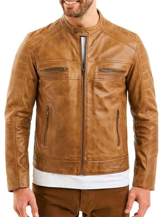 Camel Brown Mens Trucker Jacket