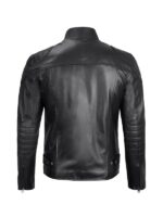 Mens Black Cafe Racer Leather Jacket