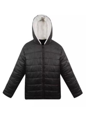 Men's Black Sherpa Lined Puffer Jacket
